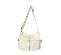 HUALEENA Umhängetasche aus Segeltuch für Damen, große Messenger-Taschen, Reise-Schultertasche, mehrere Taschen, beige, Large