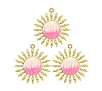 HUANGING 3 stabile Schildkröten-Sonnenblumen-Anhänger für Damen, Schmuckdesign, Marine-Thema, Charm-Zubehör, Edelstahl-Charm-Anhänger, One Size, Wie beschrieben, Wie beschrieben