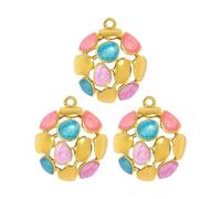 HUANGING 3 stabile Schildkröten-Sonnenblumen-Anhänger für Damen, Schmuckdesign, Marine-Thema, Charm-Zubehör, Edelstahl-Charm-Anhänger, One Size, Wie beschrieben, Wie beschrieben
