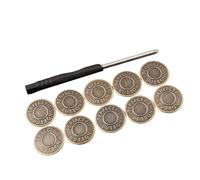 HUANGING Jeansknöpfe aus Metall, 17 mm, Hosenbund, Ersatzknöpfe ohne Nähen, für Jeans und Hosen, 10 Stück