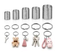 Huanmin 100 Stück Schlüsselanhänger Ringe, Schlüsselringe 30/28/25/15mm je 20 Schlusselringe Set, Schlüsselanhänger Ringe, Schlüsselringe Edelstahl für DIY Basteln, Auto, Haus Schlüssel Anhänger