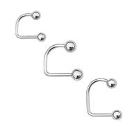 HUASAI Medusa Piercing Jewelry Stainless Steel Monroe Lip Rings for Women U Shaped Ball Tragus Cartilage Earrings Punk Pierced Body Jewelry Set(3 Pcs)