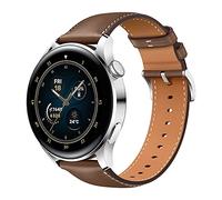 Huawei Watch 3 46mm Stahl silber, Lederarmband braun
