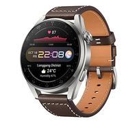 HUAWEI Watch 3 Pro - 4G Smartwatch, 1.43'' AMOLED Display, eSIM Telefonie, 5 Tage Akkulaufzeit, 24/7 SpO2 & Herzfrequenzmessung, GPS, 5ATM, 30 Monate Garantie, braunes Lederarmband