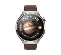 HUAWEI WATCH 4 PRO CLASSIC DARK BROWN LEATHER (MEDES-L19L Smartwatch Titanlegierung, Keramik Leder, 140 - 210 mm, Silber