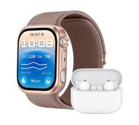 HUAWEI Watch D3 + FreeBuds SE 4 Blutdruck Smartwatch Kunstlederarmband, 130-210 mm, Mocha Gold