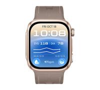 HUAWEI WATCH D3, goldenes Gehäuse aus Aluminiumlegierung, sandfarbenes Lederverbund-Armband