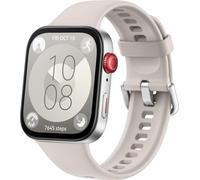 Huawei Watch Fit 3 - Aluminiumlegierung - intelligente Uhr mit Riemen - Leder - weiß - Handgelenkgröße: 120-190 mm - Anzeige 4,6 cm (1,82") - Bluetooth, Wi-Fi - 26 g - weiß (55020CJH)
