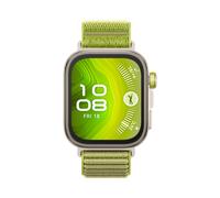 HUAWEI WATCH FIT 4 Pro titanium farbiges Gehäuse mit grünem Nylonarmband