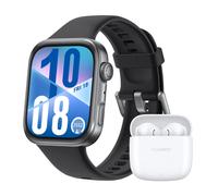 Huawei Watch Fit 4, schwarzes Gehäuse mit schwarzem Fluorelastomer-Armband + FreeBuds SE 2 - 4-fach Payback Punkte - 10€ sparen mit Wero