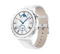 HUAWEI Watch GT 3 Pro Smartwatch Keramik Fluoroelastomer Strap, 130-190 mm, White Leather Strap / Weiss