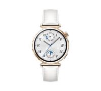 HUAWEI WATCH GT 5 41mm Goldenes Edelstahlgehäuse mit weißem Lederarmband