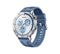 Huawei Watch GT 5 - 46 mm - Edelstahl - intelligente Uhr mit gewebtes Band - Fluorelastomer, Nylon - Blau - Handgelenkgr