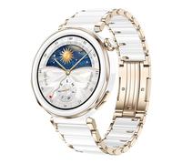 HUAWEI Watch GT 5 Pro 42 mm Smartwatch, Kunstvolles Design,Sportfunktionen auf Profi-Niveau,Health-Tracking, EKG-Monitoring, bis zu 7 Tage Akkulaufzeit, GPS, iOS & Android, Ceramic Weiß