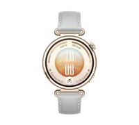 HUAWEI WATCH GT 7 41 mm, graugoldenes Gehäuse aus Edelstahl, graues Lederverbund-Armband