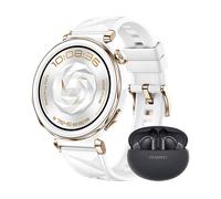 HUAWEI Watch GT5 Pro 42 MM + FreeBuds 5i Smartwatch Fluorelastomer, 120 mm- 190 mm , Weiß