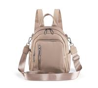 HUAZHIMAO Kleiner Rucksack Damen PU Leder Rucksäcke Elegant Klein Rucksackhandtaschen Mini 3 in 1 Cityrucksack Tagesrucksack Frauen Rucksacktasche Wasserdichte Umhängetaschen Schultertasche (Khaki)