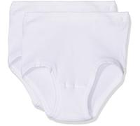 Huber Damen Midi Slip 2er Pack Cotton 2 Pack Fine Rib Taillenslip, Weiß, 42
