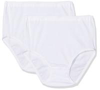 Huber Damen Maxi Slip 2er Pack Taillenslip, Weiß (Weiss 0500), 48