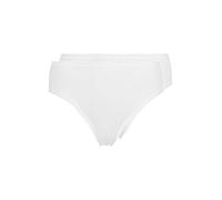 Huber Damen Midi Slip 2er Pack Taillenslip, Weiß (Weiss 0500), 42
