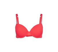 HUBER Damen Schalen BH Jenny Micro Lace Rot Poppy Red Microfaser mit Spitze (DE/NL/SE/PL, Körbchengröße & Bandgröße, C, 85)