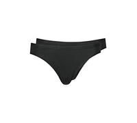 Huber Damen Taillen Slip 2er Pack Taillenslip, Schwarz (Schwarz 7664), 36
