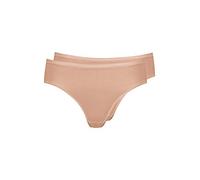Huber Damen Unterhose Mia Midi Slip 2er Pack, Einfarbig, Gr. 46, Beige (NUDE 0719)
