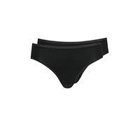 Huber Damen Unterhose Mia Midi Slip 2er Pack, Gr. 38 (M), Schwarz (SCHWARZ 7665)