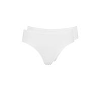 Huber Damen Unterhose Mia Midi Slip 2er Pack, Gr. 40 (L), Weiß (WEISS 0500)