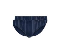 HUBER Herren Brasil Slip 2er Pack hautnah Cotton 2 Pack 112532 Gr. XL in dressblue Stripes