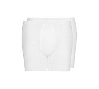 Huber Herren Pant kurz mit Eingriff 2er Pack Hipster, Weiß (Weiss 0500), Medium (Herstellergröße: M)