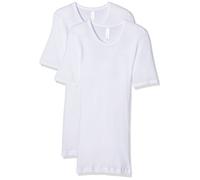 Huber Herren Unterhemd Duo Line 2:2 Rippe Shirt Kurzarm 012144, 2er Pack, Einfarbig, Gr. XX-Large (Herstellergröße: 7), Weiß (Weiss 010500)