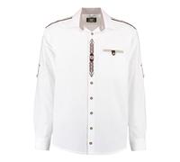 HUBER Trachtenhemd weiß mit Stickerei und Schulterpasse 6XL