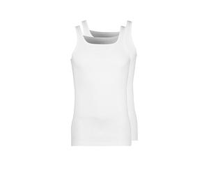 HUBER Trägershirt - Unterhemd 2-er Pkg. Duo Line Feinripp (Weiss) weiss | XXXL