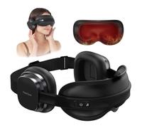 HubiCare Ohrenschützer Augenmaske mit Wärmetherapie und Bluetooth-Musik, Kopfhörer zum Konzentrieren, Entspannen, Besseren Schlafen, Meditieren und Lindern von Verspannungen (schwarz)