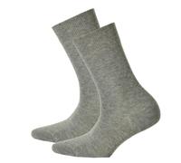 Hudson 2 Paar Damen Socken - Only 2-Pack, Strumpf, Komfortbund, Einfarbig 35-38 Grau