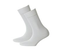 Hudson 2 Paar Damen Socken - Only 2-Pack, Strumpf, Komfortbund, Einfarbig Weiss 35-38 (2,5-4,5 UK)