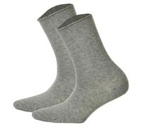 Hudson 2 Paar Damen Socken - Only 2-Pack, Strumpf, Rollrand, Einfarbig 39-42 Grau