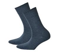 Hudson 2 Paar Damen Socken, Relax Cotton Strumpf, Komfortbund, uni (2x 1 Paar) (Marine Melange (0387), 39-42 (2 Paar))