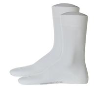 Hudson 2 Paar Herren Socken - Only 2-Pack, Strumpf, Komfortbund, Einfarbig 43-46 Weiß
