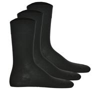 Hudson 3 Paar Herren Socken, Relax Cotton Strumpf, ohne Gummifäden, Einfarbig 43-44 Schwarz