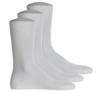 Hudson 3 Paar Herren Socken, Relax Cotton Strumpf, ohne Gummifäden, Einfarbig Weiss / 43-44 (8,5-9,5 UK) 43-44 Weiß