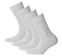 Hudson 4 Paar Damen Socken - Only, Strumpf, Komfortbund, Einfarbig (2x 2-Pack) Weiss / 39-42 (5,5-7,5 UK) 39-42 Weiß