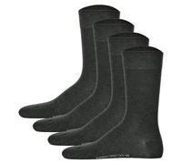 Hudson 4 Paar Herren Socken - Only 4-Pack, Strumpf, Komfortbund, Einfarbig 39-42 Silber