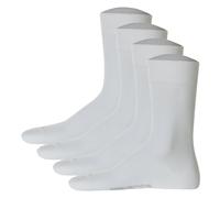 Hudson 4 Paar Herren Socken - Only 4-Pack, Strumpf, Komfortbund, Einfarbig 43-46 Weiß