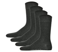 Hudson 4 Paar Herren Socken - Only 4-Pack, Strumpf, Komfortbund, Einfarbig Grau Melange 43-46