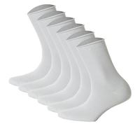 Hudson 6 Paar Damen Socken - Only 6-Pack, Strumpf, Rollrand, Einfarbig 39-42 Weiß