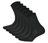 Hudson 6 Paar Damen Socken - Only 6-Pack, Strumpf, Rollrand, Einfarbig Schwarz 35-38 (2,5-4,5 UK)