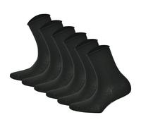 Hudson 6 Paar Damen Socken - Only, Strumpf, Rollrand, Einfarbig (3x 2-Pack) Schwarz 35-38 (2,5-4,5 UK)