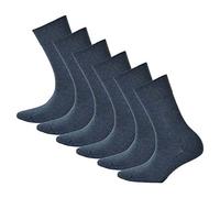 Hudson 6 Paar Damen Socken, Relax Cotton Strumpf, Komfortbund, uni (6x 1 Paar) (Marine Melange (0387), 39-42 (6 Paar))